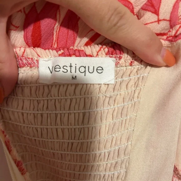 Floral Pink pattern Puff Sleeve Dress - Picture 5 of 5